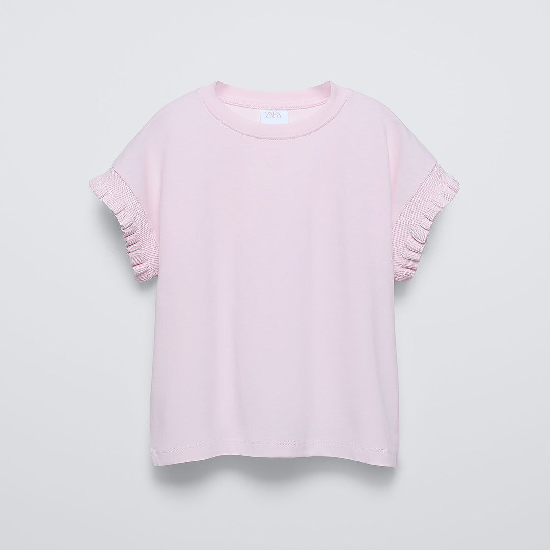 Moudda ZARA - T-shirt fille manches courtes, finitions (coloris 834) - Tunisie 1