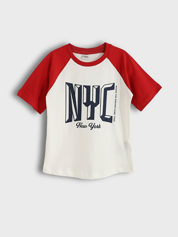 Moudda LC Waikiki - T-shirt en jersey manches courtes Garçon Ecru - Tunisie 1