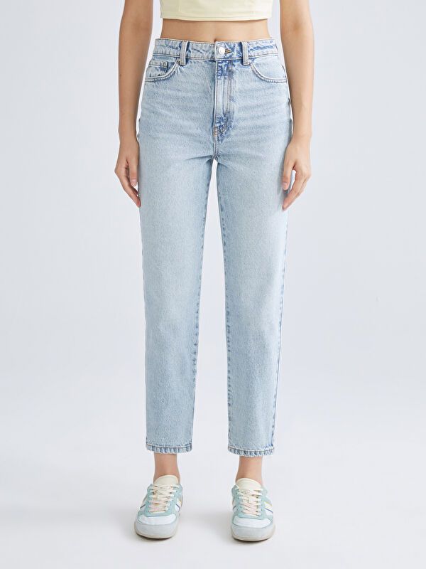 Moudda LC Waikiki - Pantalon tissé en denim Femme Bleu clair - Tunisie 2
