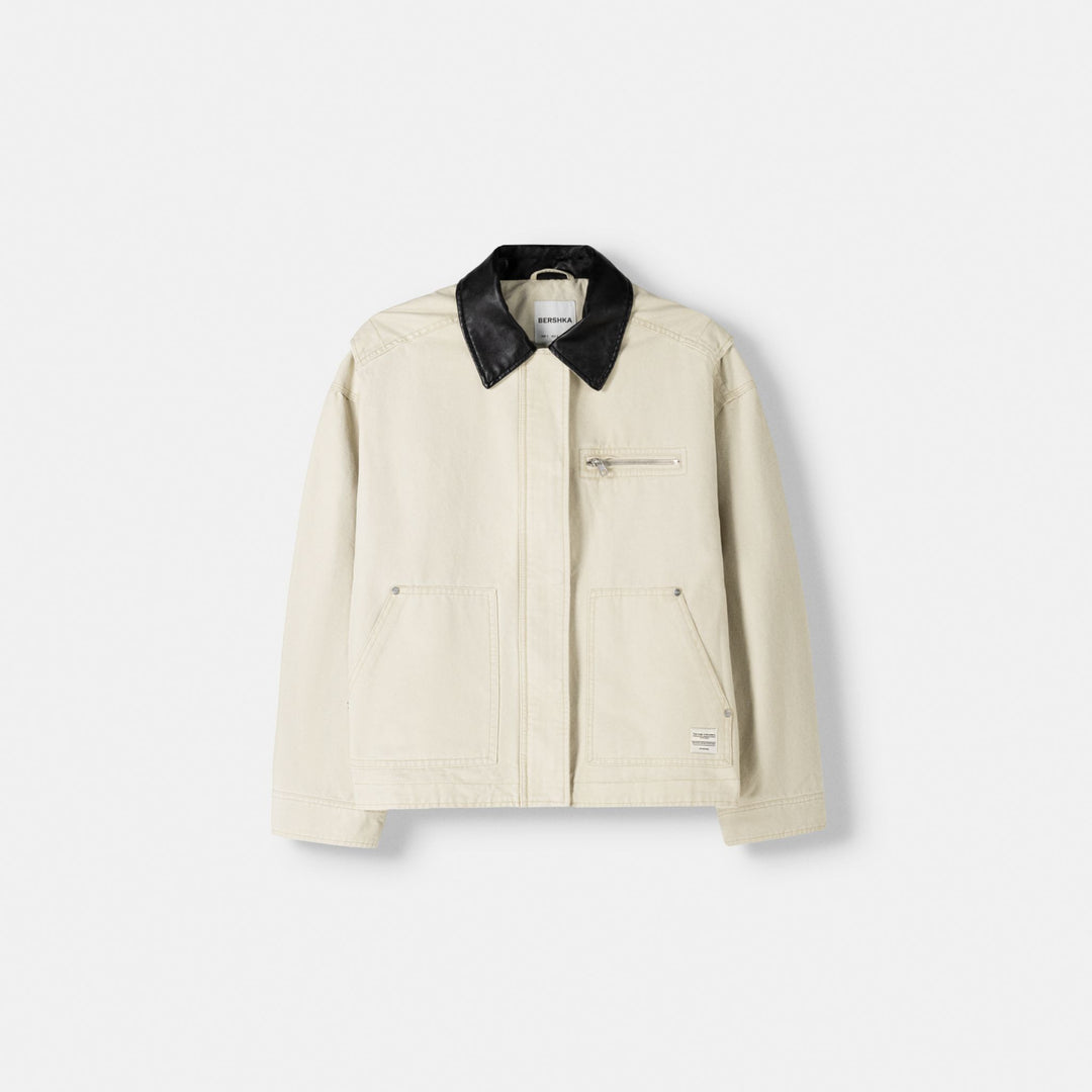Moudda BERSHKA - Veste en toile, col contrasté - Tunisie 1