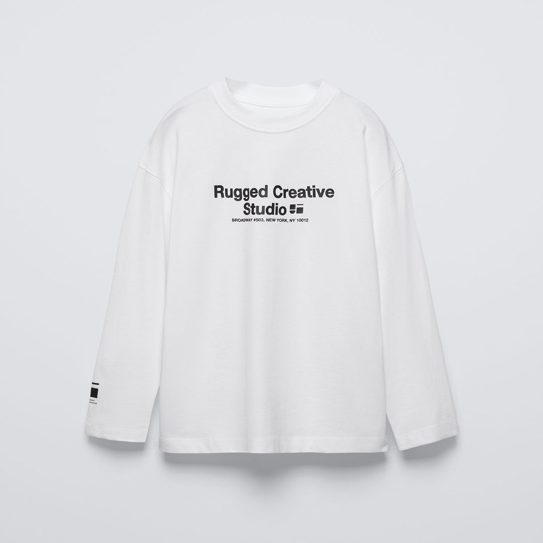 Moudda ZARA - T-shirt manches longues graphique, blanc - Tunisie 1