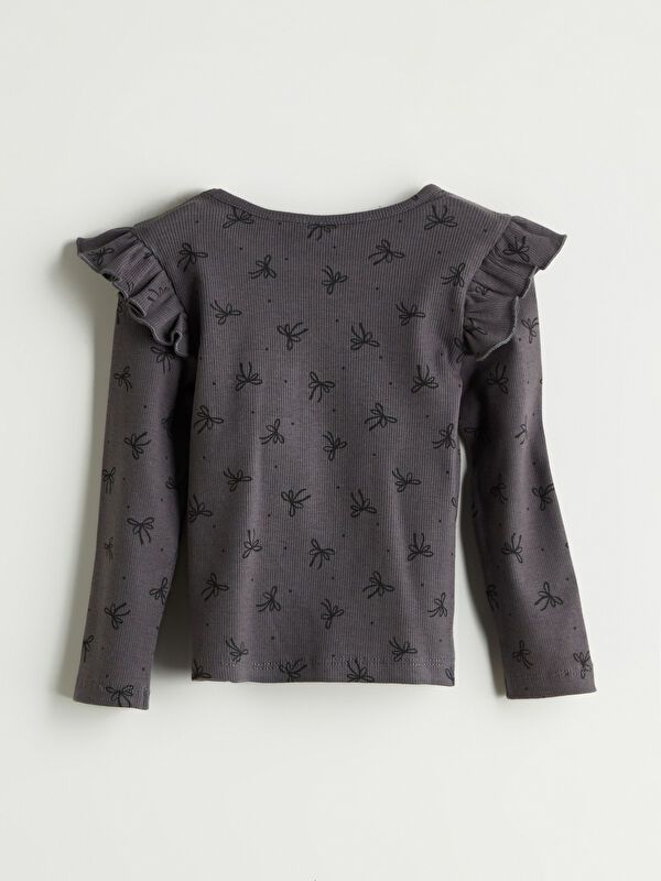 Moudda LC Waikiki - Body en jersey manches longues Fille Impression anthracite - Tunisie 3