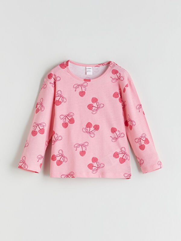 Moudda LC Waikiki - Body en jersey manches longues Fille Imprimé rose - Tunisie 1