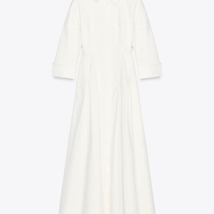 Moudda ZARA - Robe Midi Gabardine Élastique - Manches 3/4, Chemisier & Volume - Tunisie 1