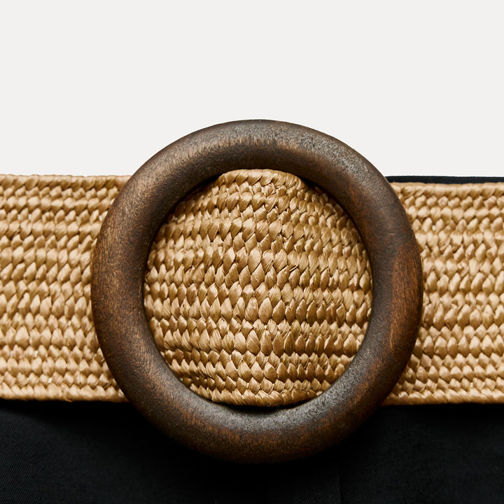 Moudda ZARA - Ceinture large boucle ronde imitation bois - Tunisie 3