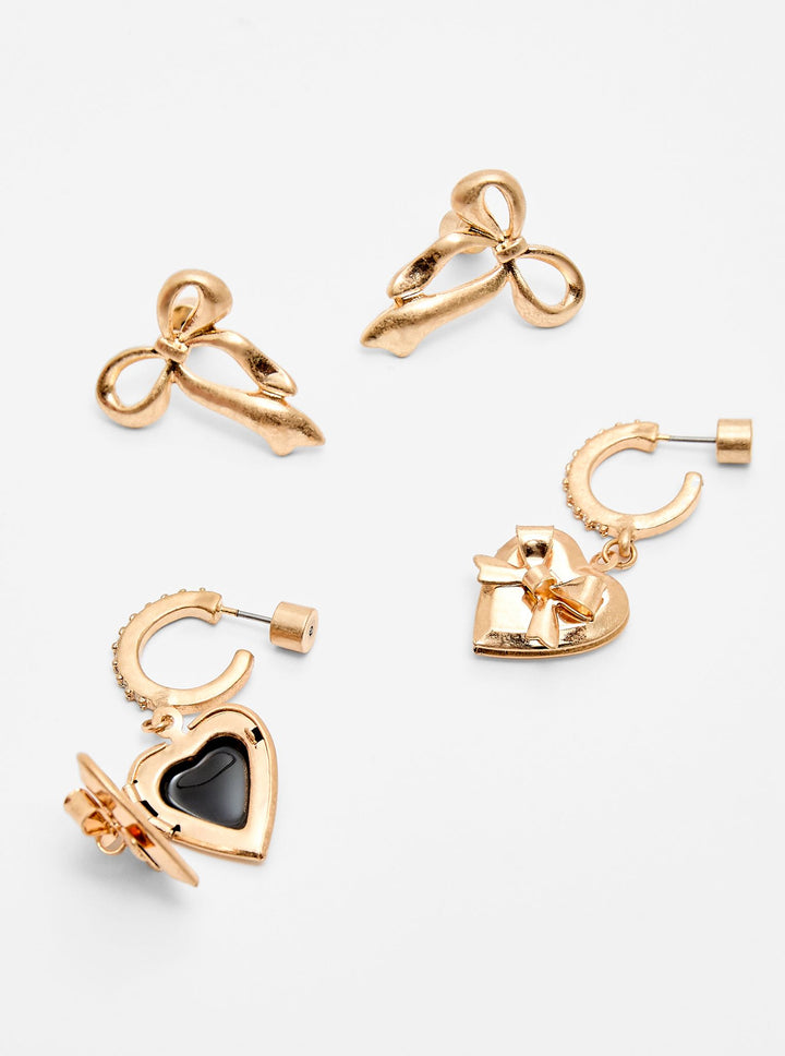 Moudda STRADIVARIUS - Lot de Boucles d'Oreilles Nœud et Cœur - Tunisie 1