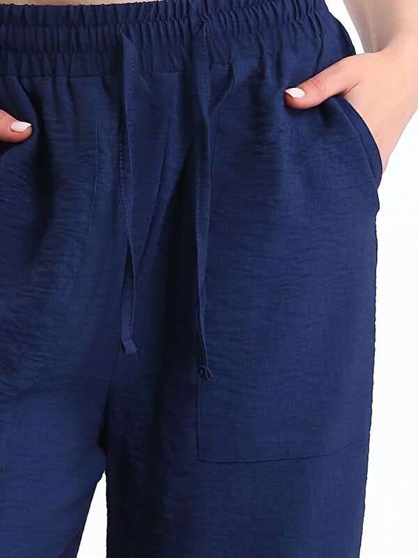 Moudda LC Waikiki - Pantalon tissé fin Femme Bleu marine claire - Tunisie 3