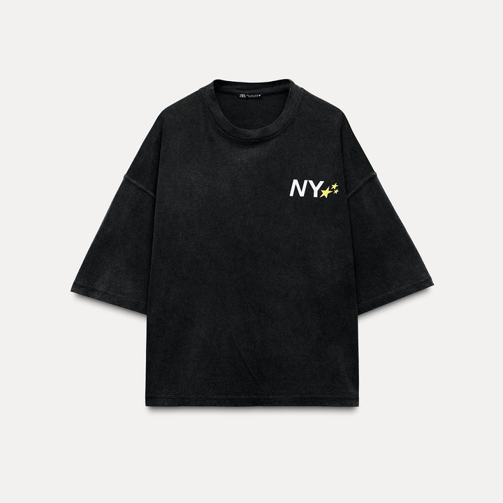 Moudda ZARA - T-shirt Délavé Texte NYC - Tunisie 2
