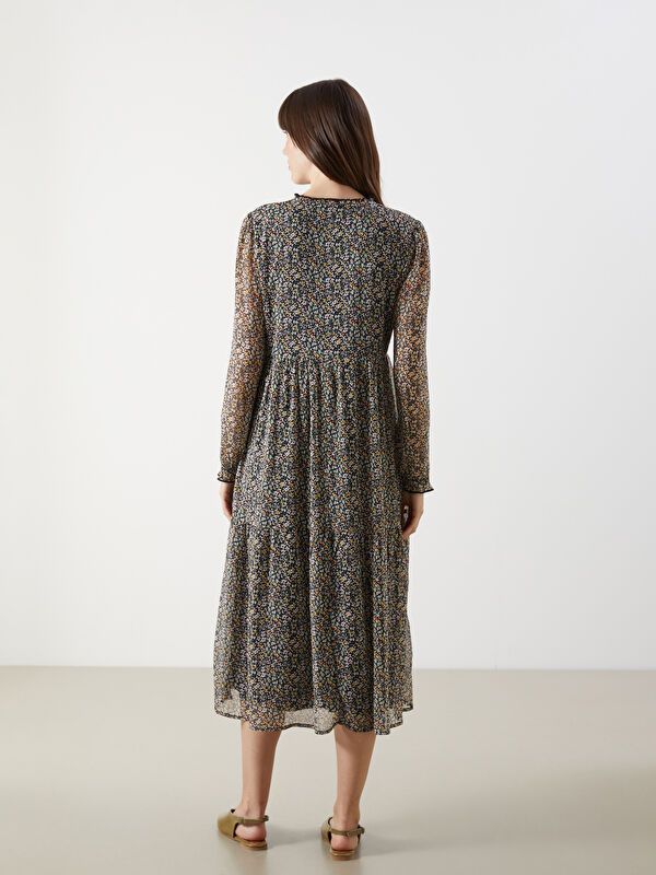 Moudda LC Waikiki - Robe tissée maternité manches longues Femme Imprimé vert - Tunisie 4