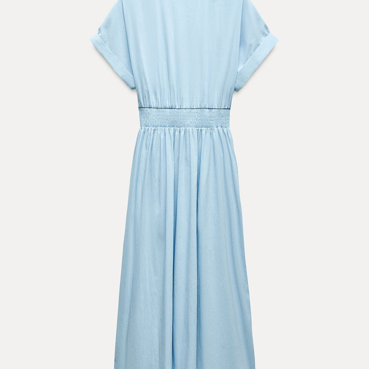Moudda ZARA - Robe mi-longue chemise croisée élastique - Tunisie 1