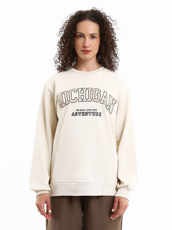 Moudda LC Waikiki - Sweatshirt en jersey Femme Beige clair - Tunisie 1