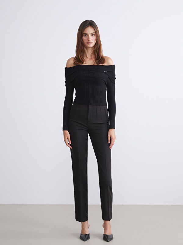 Moudda LC Waikiki - Pantalon tissé moyen Femme Noir - Tunisie 1