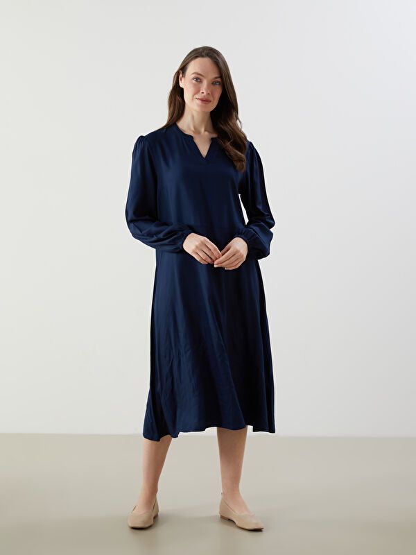 Moudda LC Waikiki - Robe tissée manches longues Femme Marine - Tunisie 1