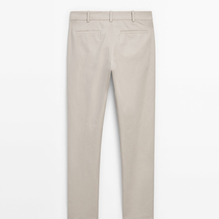 Moudda Massimo Dutti - Pantalon coton/lin détail poche coupe slim - Tunisie 5