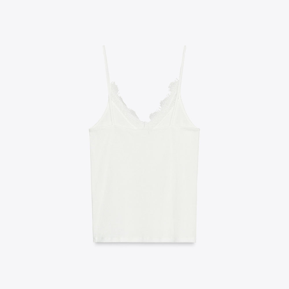 Moudda ZARA - T-Shirt - Bretelles, Côtes & Dentelle - Tunisie 2