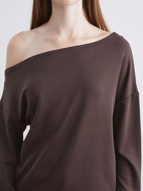 Moudda LC Waikiki - Sweatshirt en jersey Femme Brun - Tunisie 3