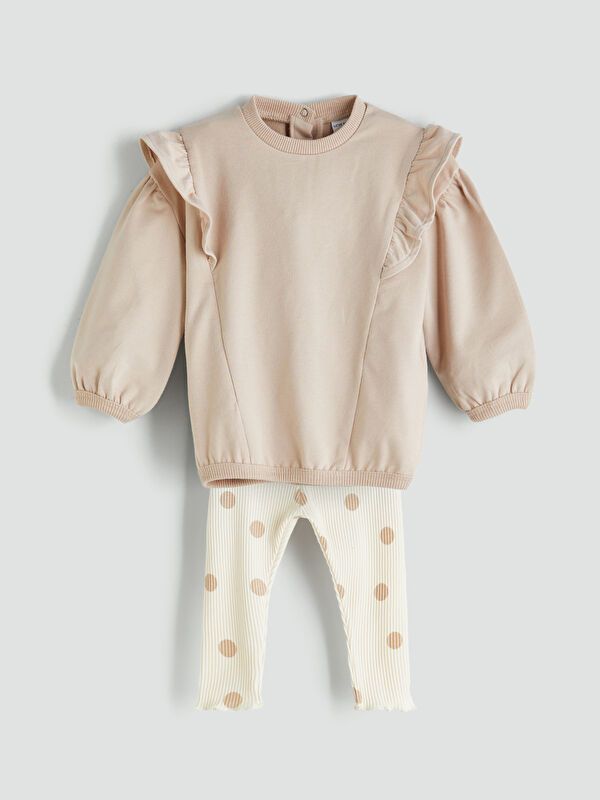 Moudda LC Waikiki - Ensemble en jersey Fille Beige - Tunisie 1