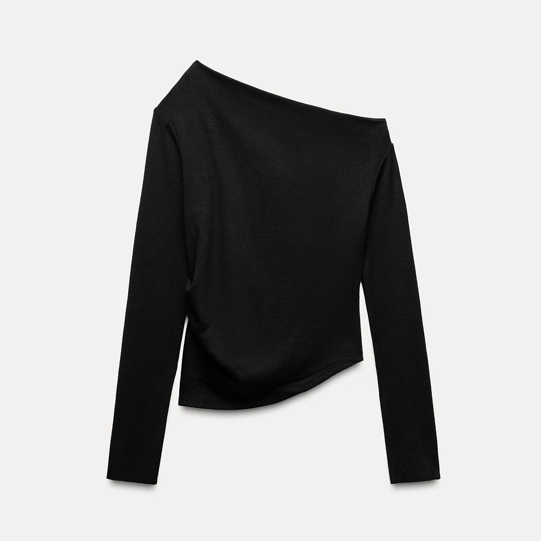Moudda ZARA - Top Asymétrique Doux Manches Longues - Tunisie 1