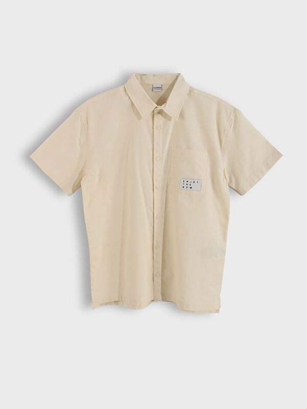 Moudda LC Waikiki - Chemise tissée manches courtes Garçon Beige clair - Tunisie 1