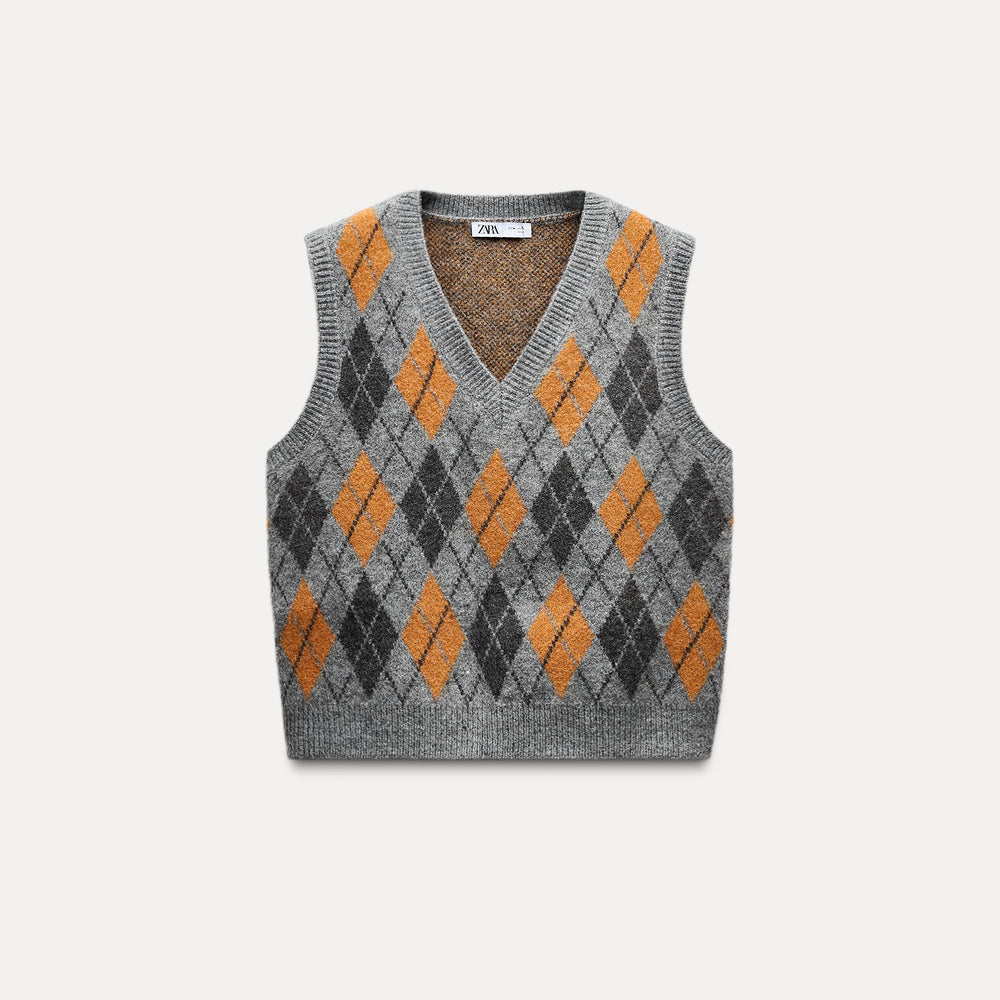 Moudda ZARA - Gilet jacquard losanges - Tunisie 2