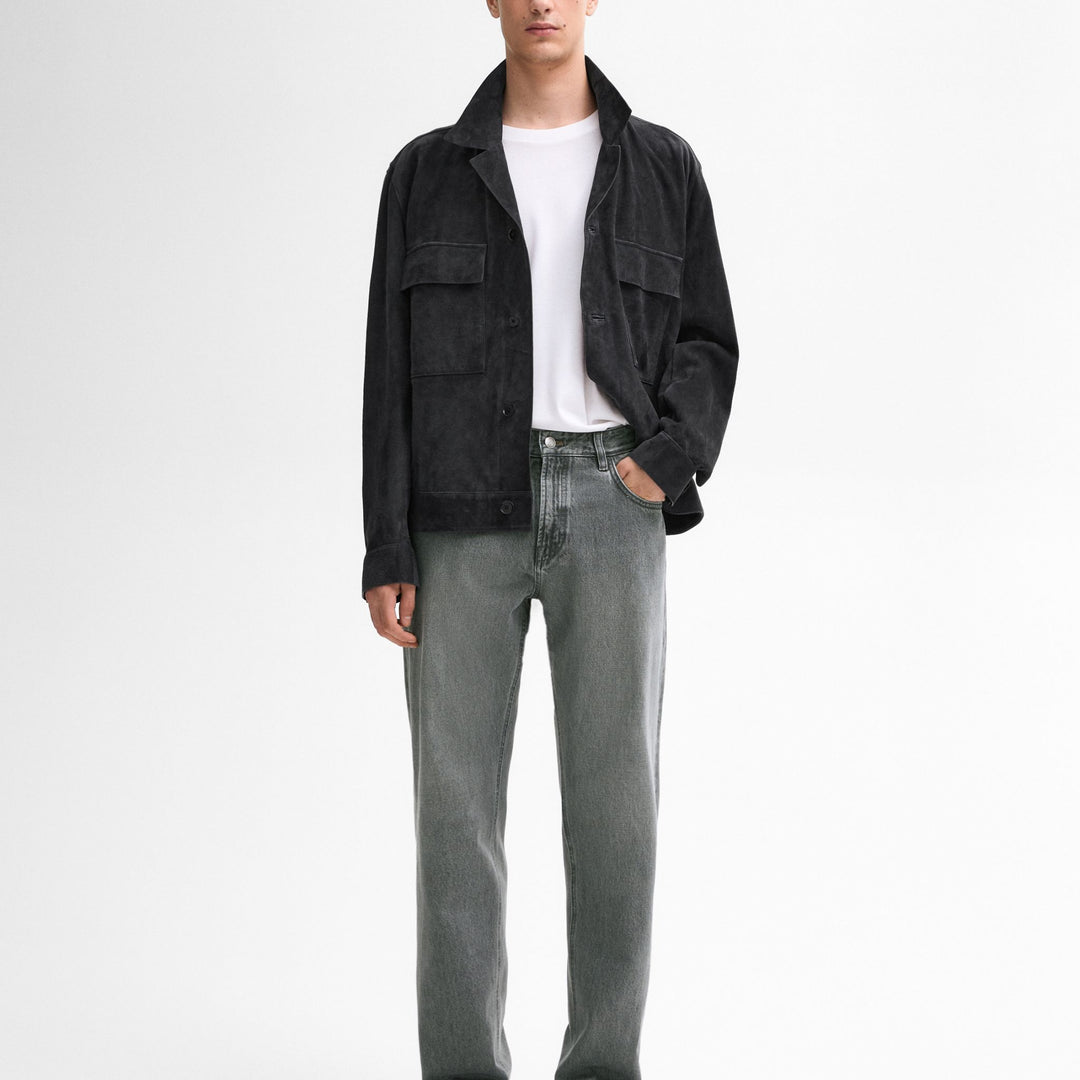 Moudda Massimo Dutti - Pantalon jean mi-délavé gris relaxed - Tunisie 2