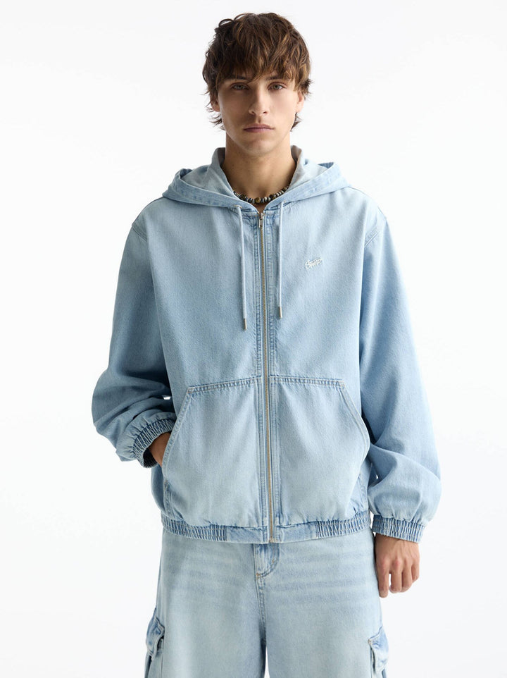 Moudda PULL & BEAR - Veste Denim Capuche à Fermeture Noir STWD - Tunisie 6