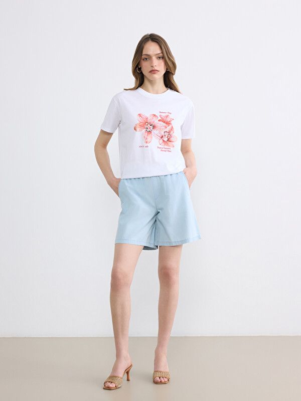 Moudda LC Waikiki - Short en jean pour Femme couleur Stone wash clair - Tunisie 1