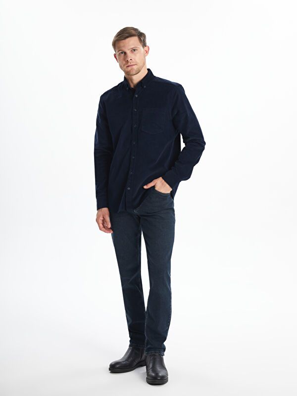 Moudda LC Waikiki - Chemise tissée manches longues Homme Marine - Tunisie 2