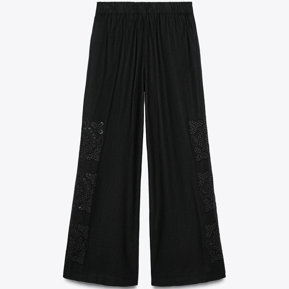 Moudda ZARA - Pantalon Lin - Multiplis & Broderies Latérales - Tunisie 2