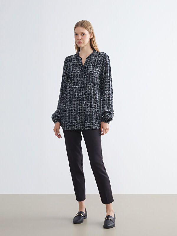 Moudda LC Waikiki - Chemise tissée imprimée manches longues Femme Imprimé en noir - Tunisie 2