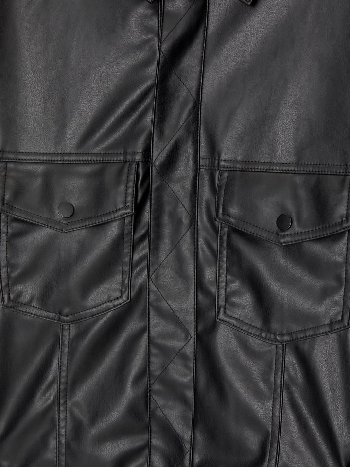 Moudda PULL & BEAR - Veste Simili Cuir Type Trucker Col Camisero - Tunisie 2