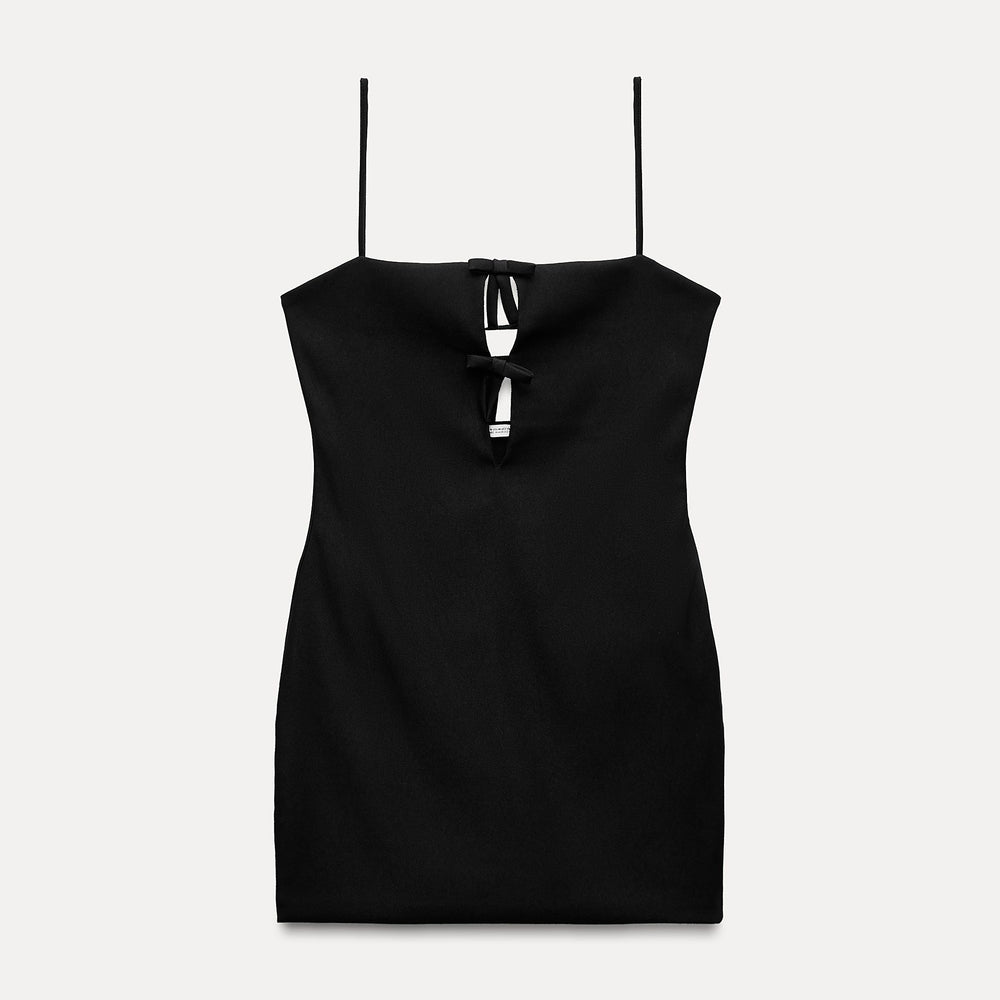 Moudda ZARA - Robe courte découpes, nœuds, matière extensible - Tunisie 2