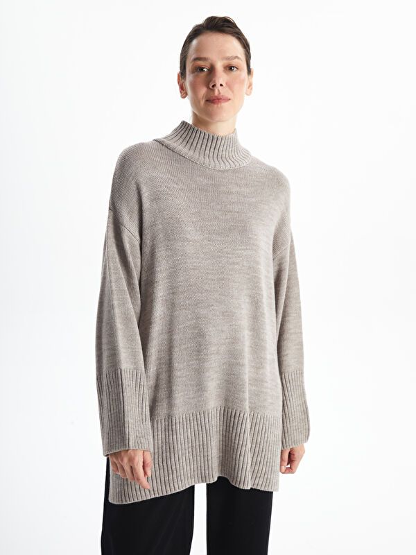 Moudda LC Waikiki - Pull épais en tricot couleur Vison clair pour femmes - Tunisie 1