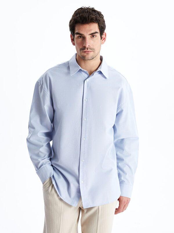 Moudda LC Waikiki - Chemise tissée manches longues Homme Bleu - Tunisie 1