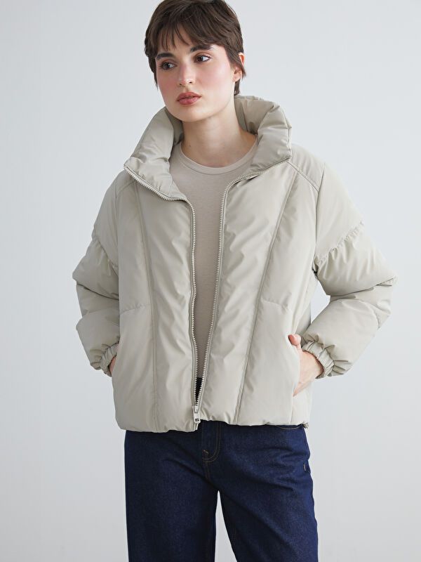 Moudda LC Waikiki - Manteau matelassé en nylon Femme Ecru - Tunisie 2