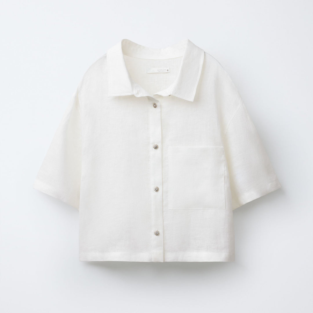 Moudda ZARA - Chemise Fille - Bouton Bijou - Tunisie 1