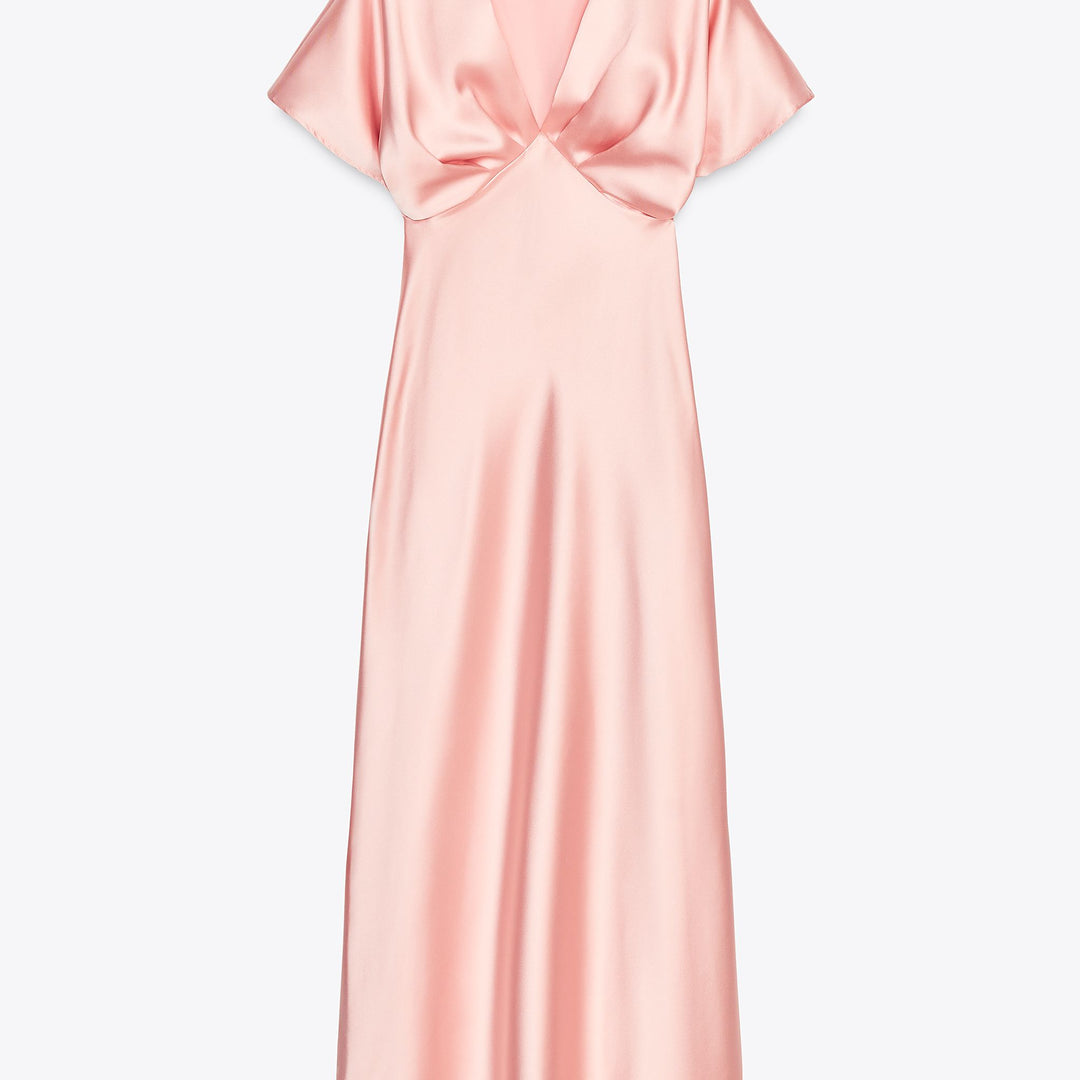 Moudda ZARA - Robe Midi Satin - Col Piqué & Manches Tombantes - Tunisie 1