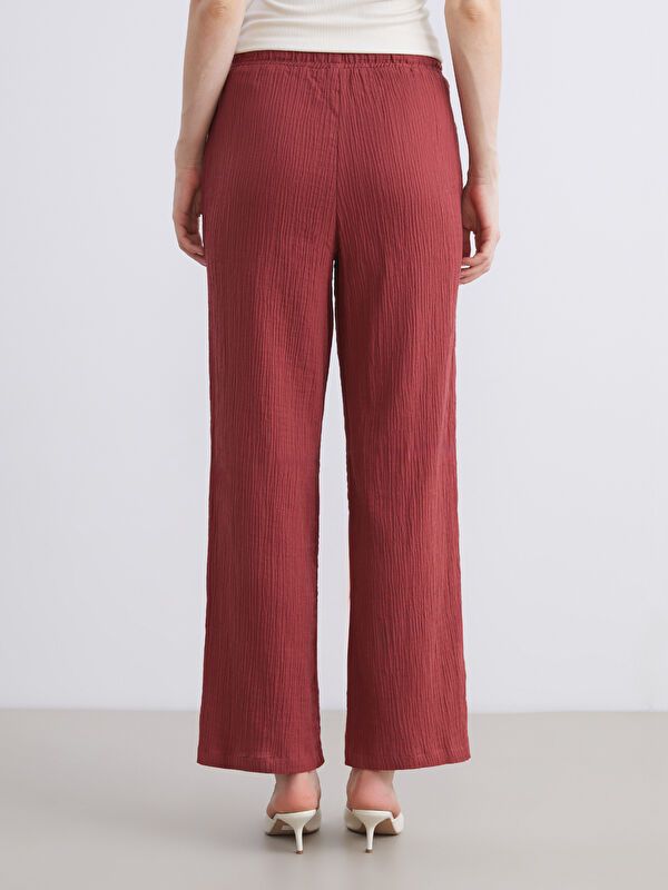 Moudda LC Waikiki - Pantalon tissé fin Femme Bordeaux légers - Tunisie 4