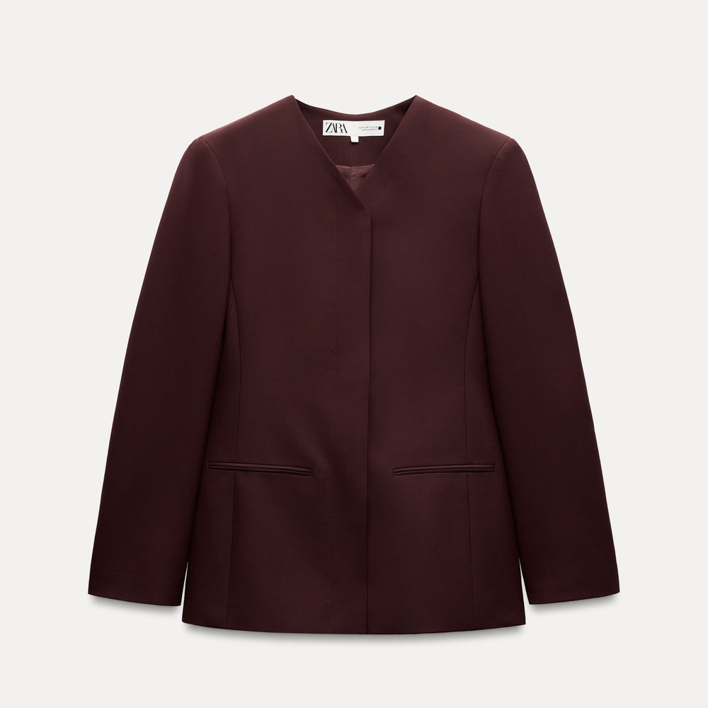 Moudda ZARA - Combinaison 601 veste cintrée sans revers bordeaux - Tunisie 2