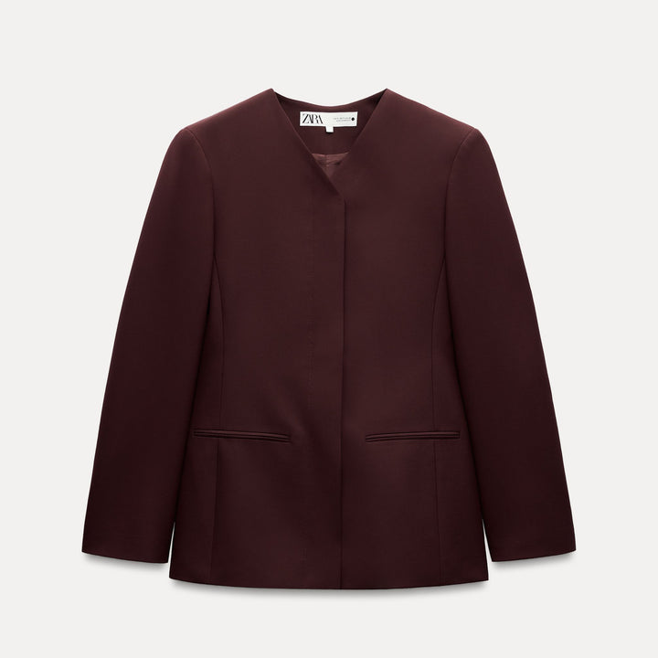 Moudda ZARA - Combinaison 601 veste cintrée sans revers bordeaux - Tunisie 2