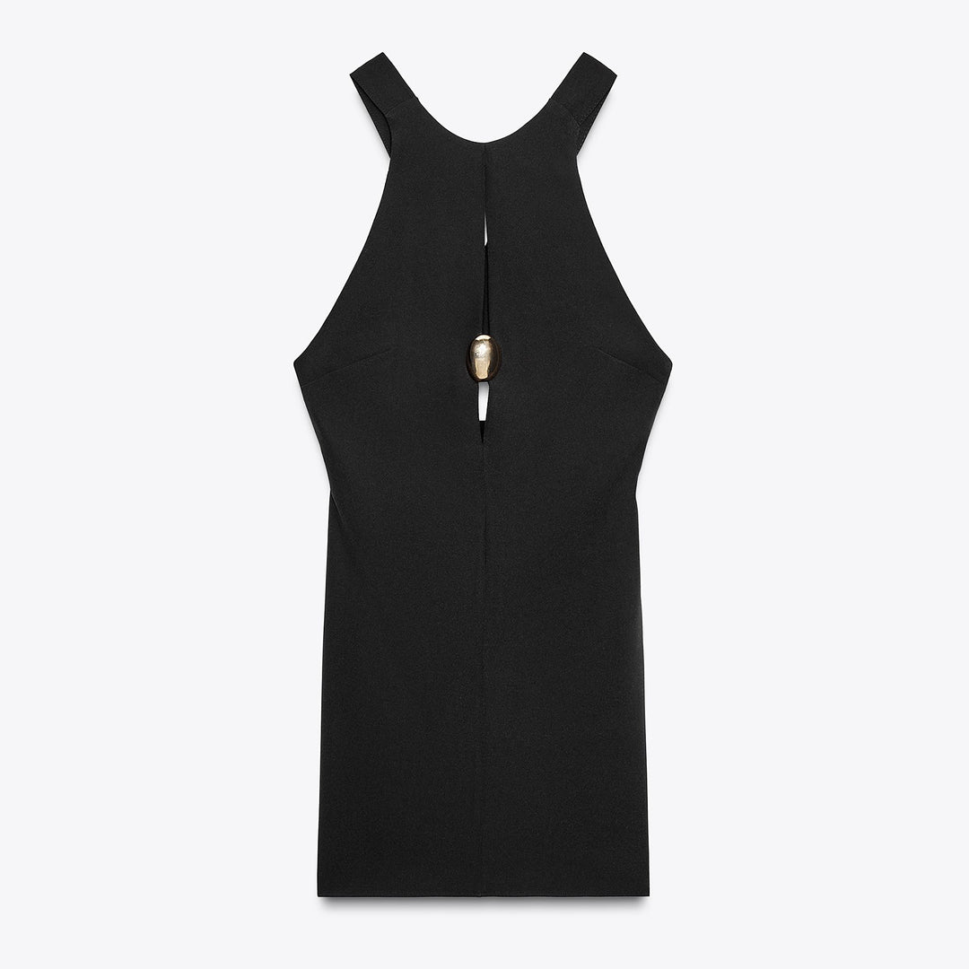 Moudda ZARA - Robe Mini Crêpe - Détail Encolure - Tunisie 1