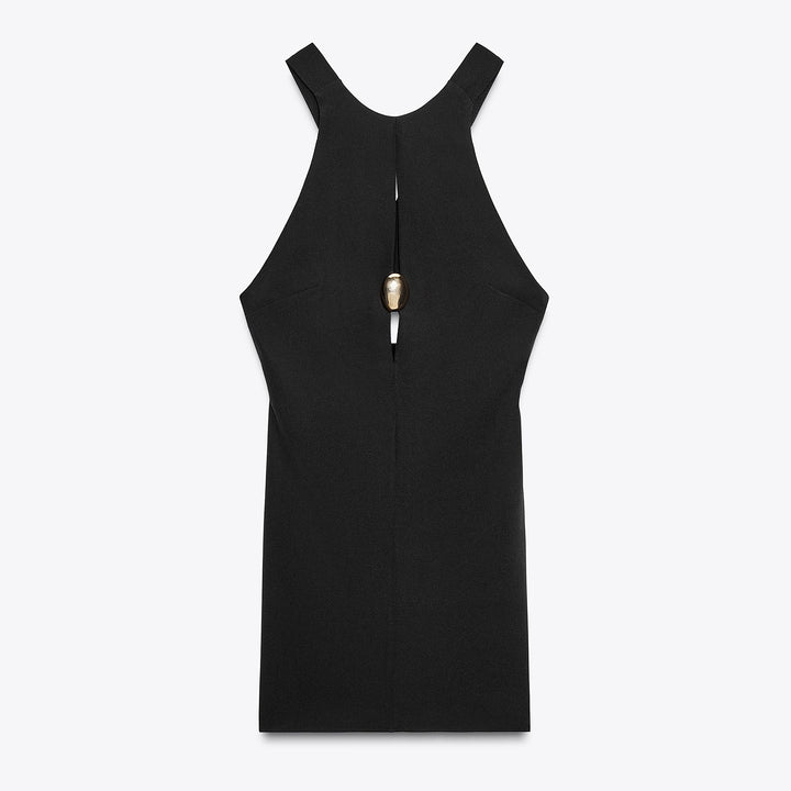 Moudda ZARA - Robe Mini Crêpe - Détail Encolure - Tunisie 1