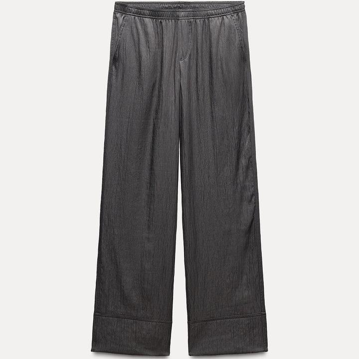 Moudda ZARA - Pantalon pyjama satiné structuré coupe basse coordonné - Tunisie 2