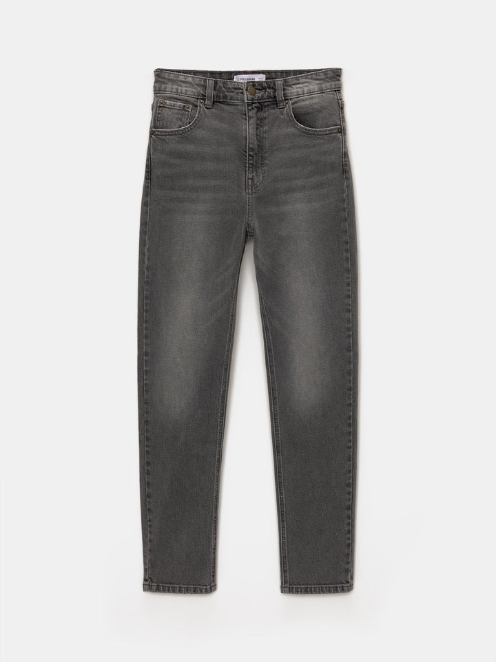 Moudda PULL & BEAR - Pantalon Mom Confort Gris - Tunisie 1