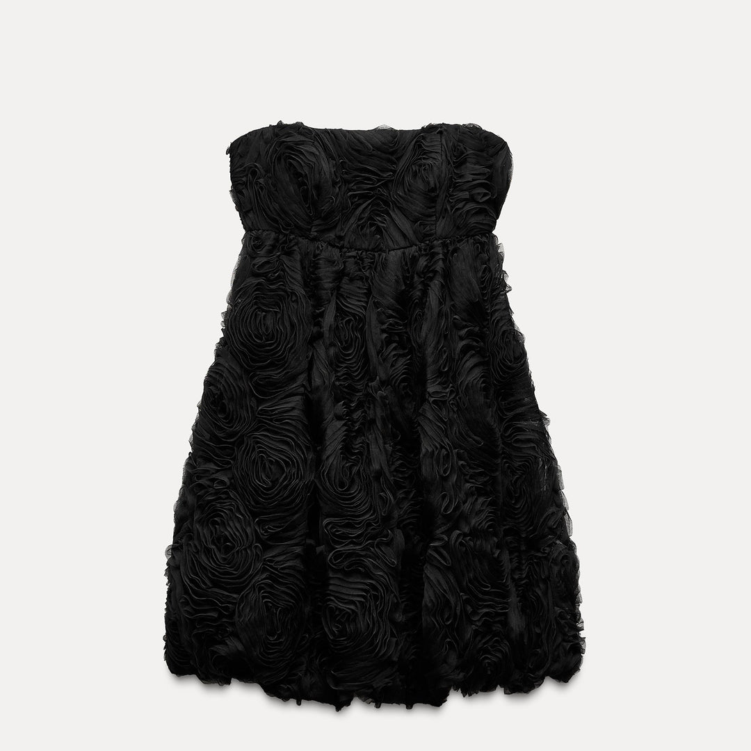 Moudda ZARA - Robe courte col bateau, jupe bouffante en 3D - Tunisie 2
