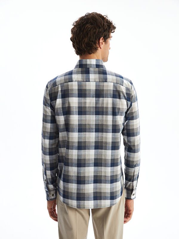 Moudda LC Waikiki - Chemise à carreaux manches longues en tissu pour Homme - Tunisie 4