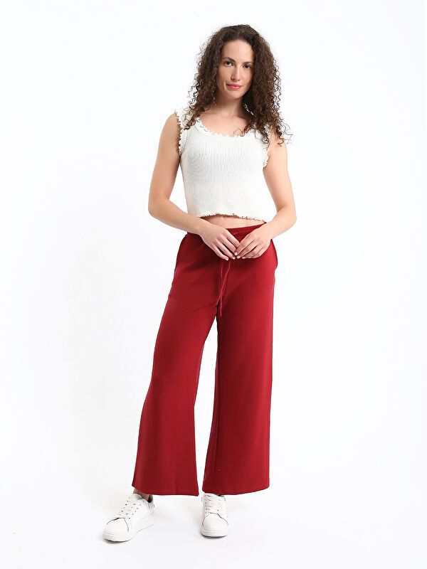 Moudda LC Waikiki - Pantalon en jersey Femme Bordeaux - Tunisie 1