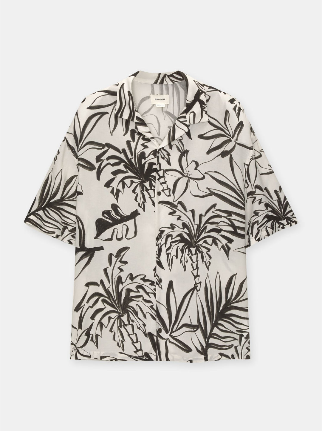 Moudda PULL & BEAR - Chemise Demi-Manches Imprimé Jungla Végétal Écru - Tunisie 2