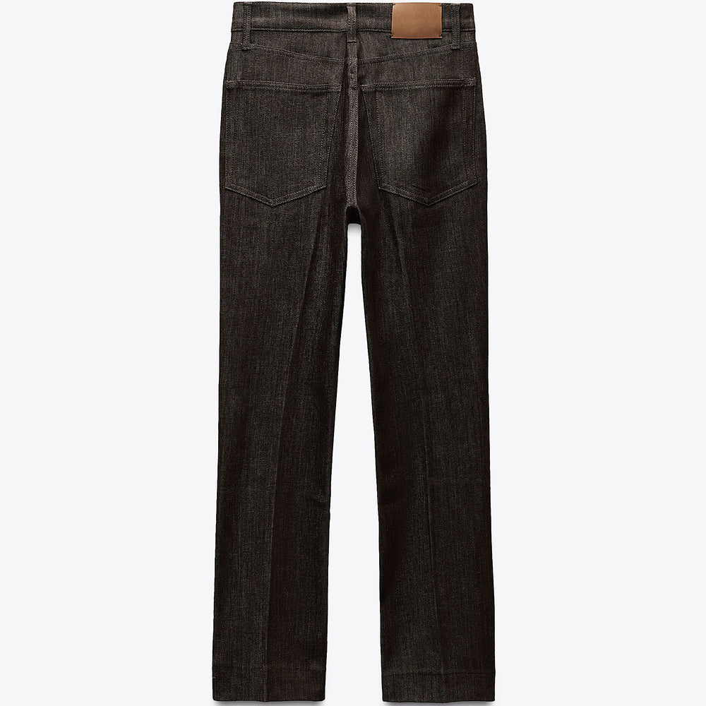 Moudda ZARA - Pantalon Bootcut - Taille Haute & Cropped Marron - Tunisie 2