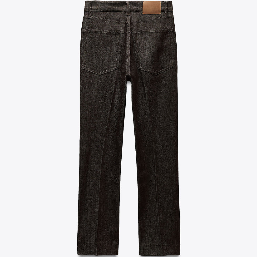 Moudda ZARA - Pantalon Bootcut - Taille Haute & Cropped Marron - Tunisie 2
